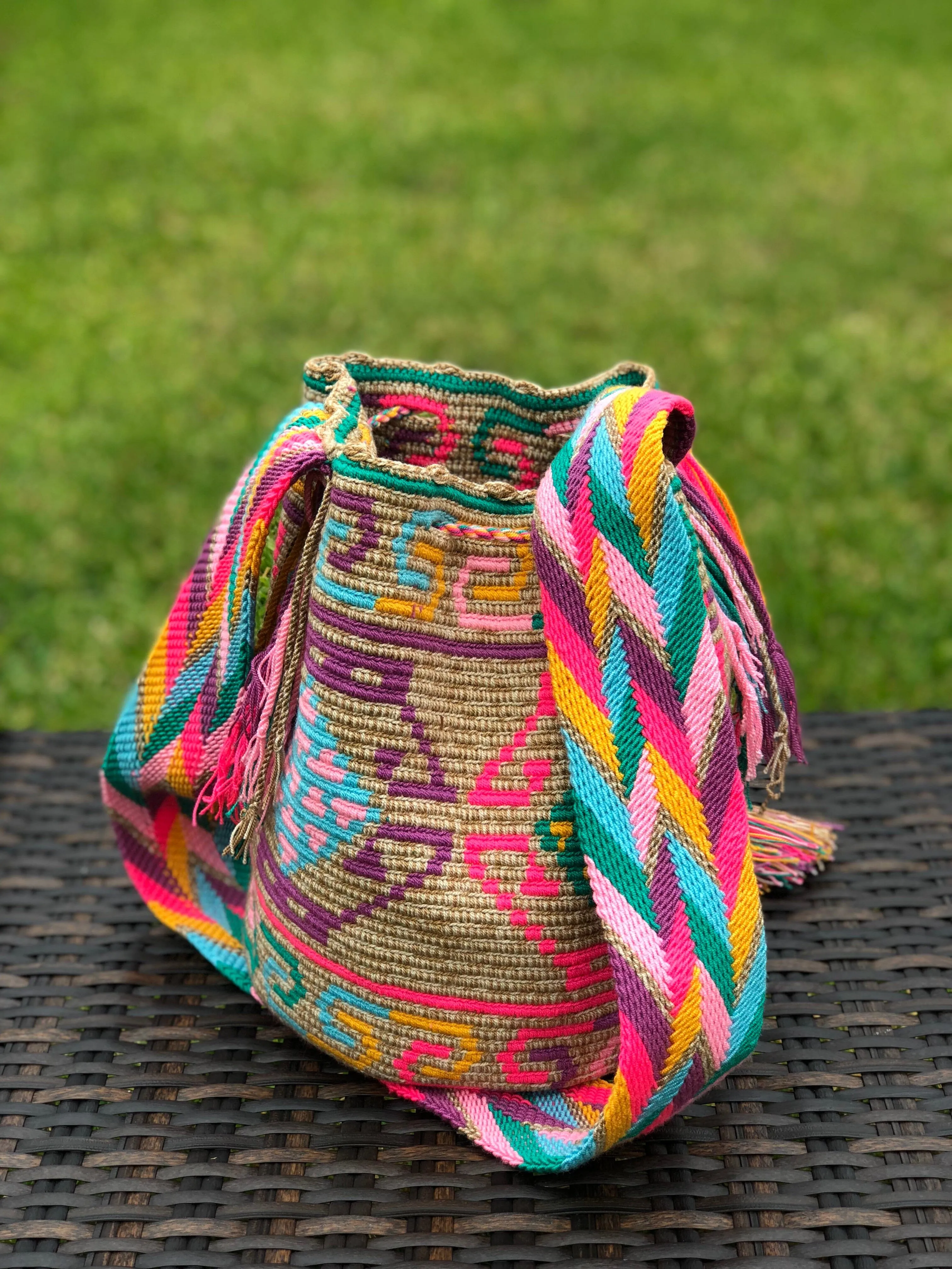 Summer Solstice Tribal Beach Bag | Crossbody Bucket Bag for summer