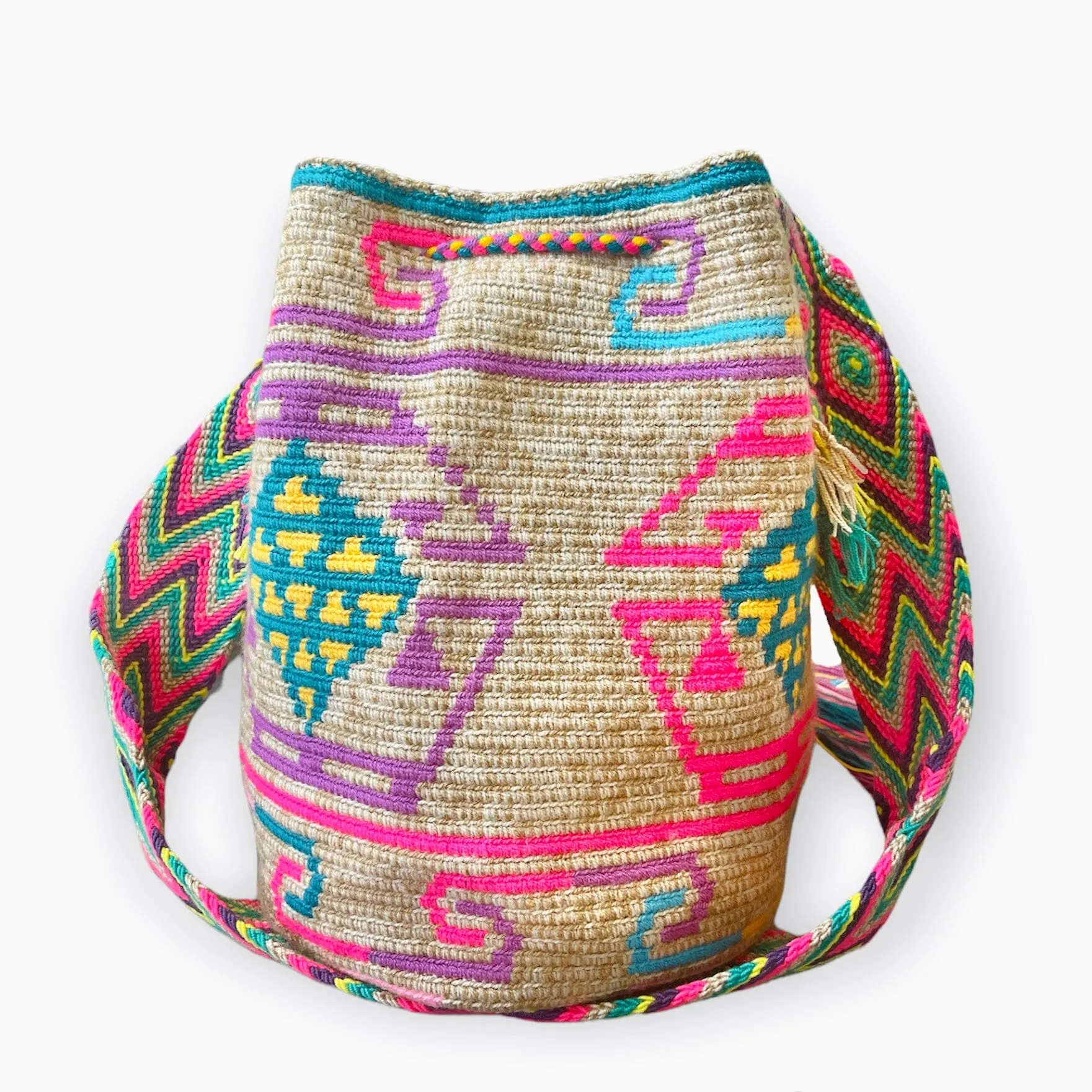 Summer Solstice Tribal Beach Bag | Crossbody Bucket Bag for summer