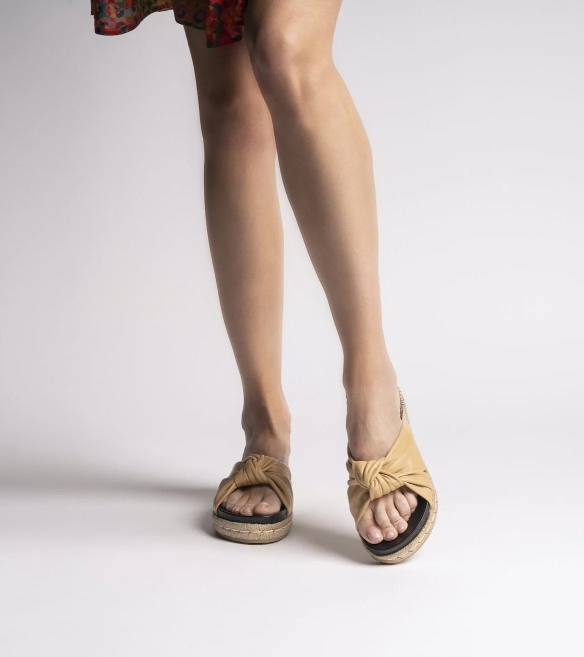 Sveva Beige Espadrille Slide Sandals