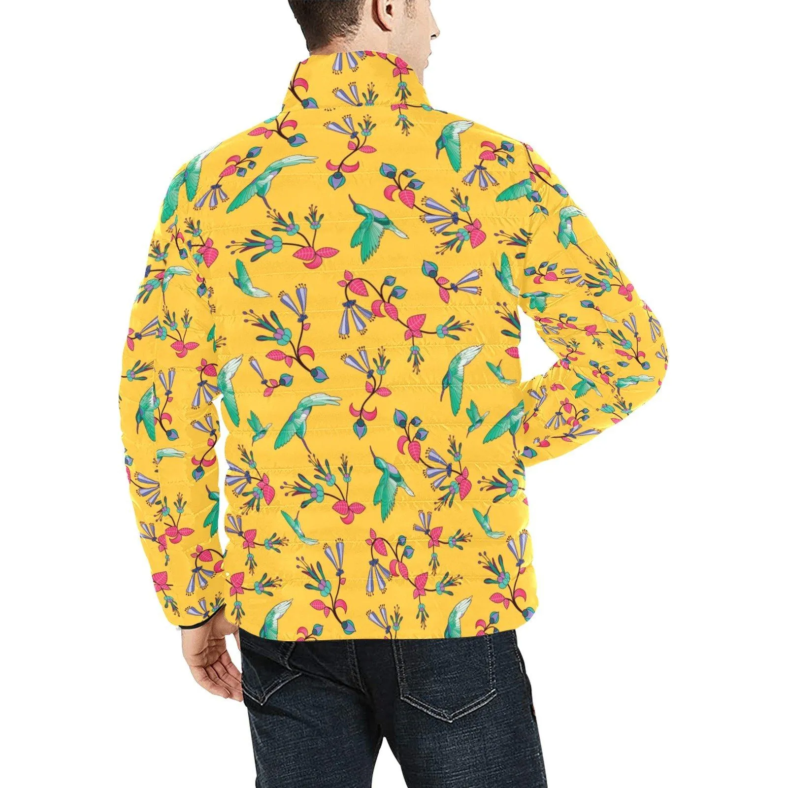 Swift Pastel Yellow Men's Stand Collar Padded Jacket