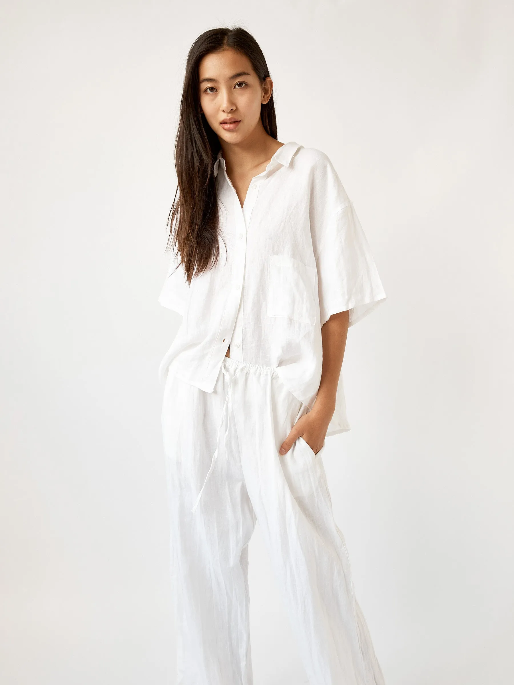 The 05 Linen Short Sleeve Long Set