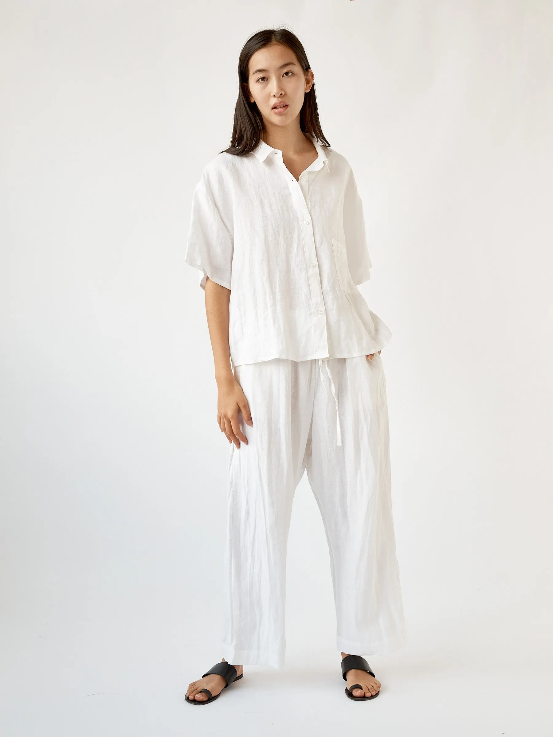 The 05 Linen Short Sleeve Long Set