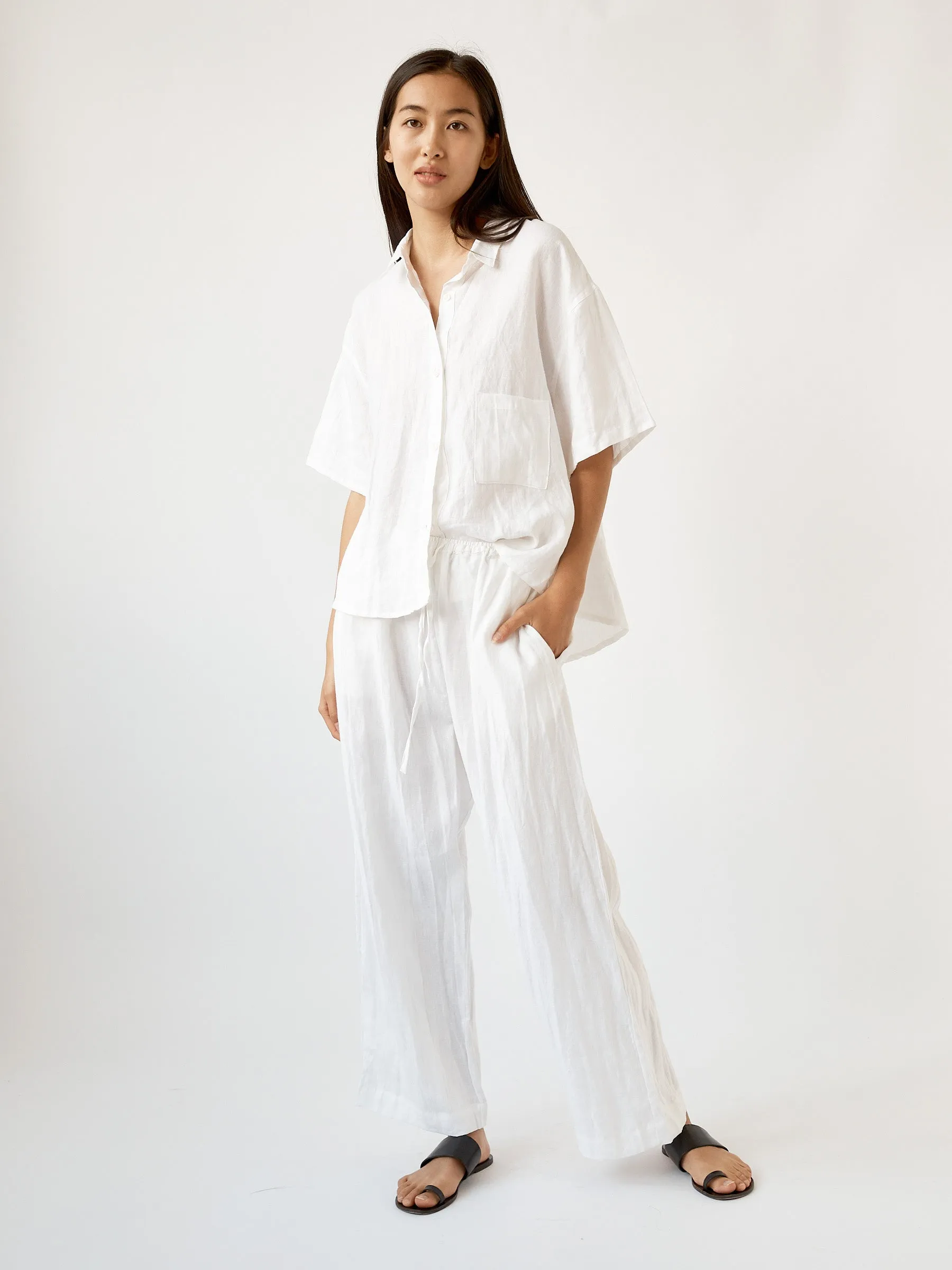 The 05 Linen Short Sleeve Long Set