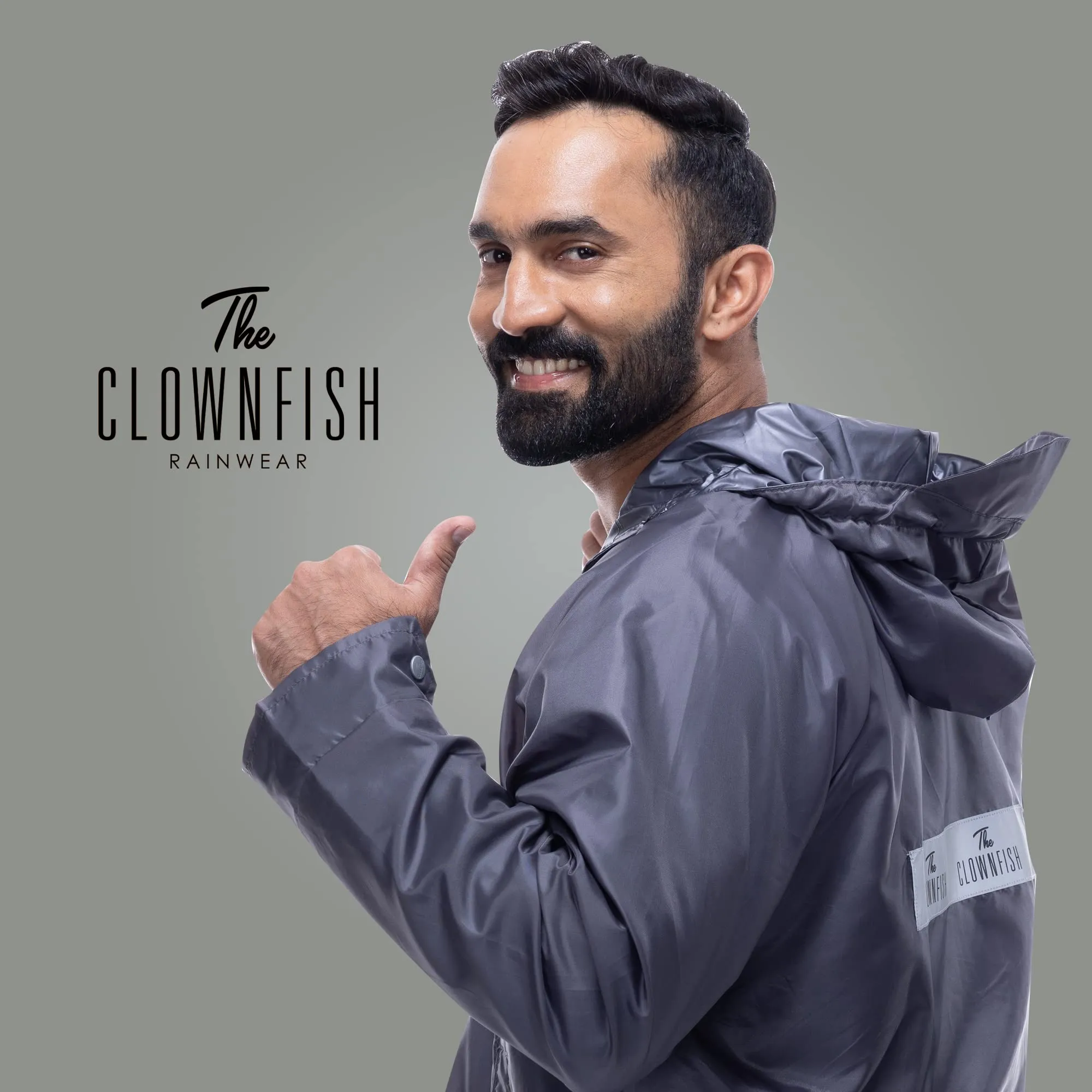 THE CLOWNFISH Christopher Men's Waterproof Polyester Double Coating Reversible Raincoat with Hood. Set of Top and Bottom. Printed Plastic Pouch with Rope (Black, X-Large)