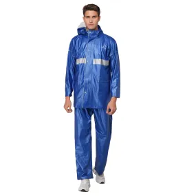 THE CLOWNFISH Rain Coat for Men Waterproof for Bike Raincoat for Men with Hood PVC Material. Set of Top and Bottom. Azure Pro Series (Sky Blue, XX-Large)