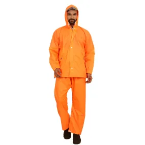 THE CLOWNFISH Rain Coat for Men Waterproof for Bike Raincoat for Men with Hood. Set of Top and Bottom. Classic Series (Orange, XXX-Large)