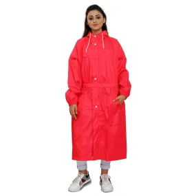 THE CLOWNFISH Raincoats for Women Rain Coat for Women Raincoat for Ladies Waterproof Reversible Double Layer. Brilliant Seies (Red, XX-Large)