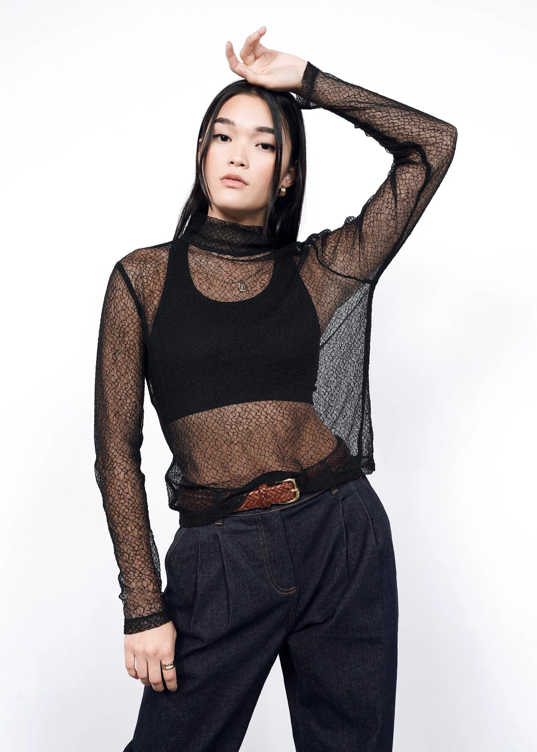 The Empower Mesh Long Sleeve Turtleneck