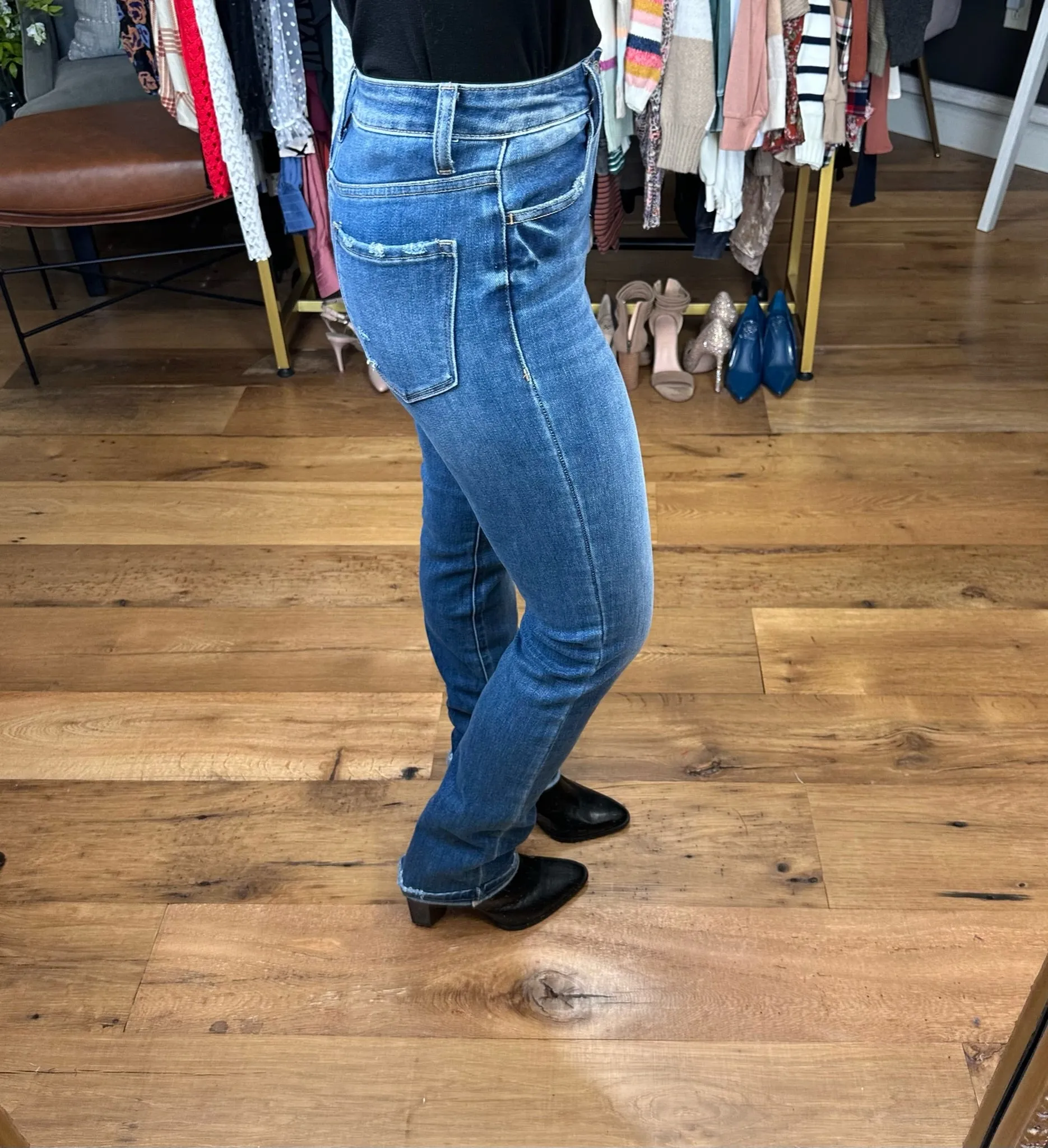 The Jeanne High-Rise Slim Straight Denim