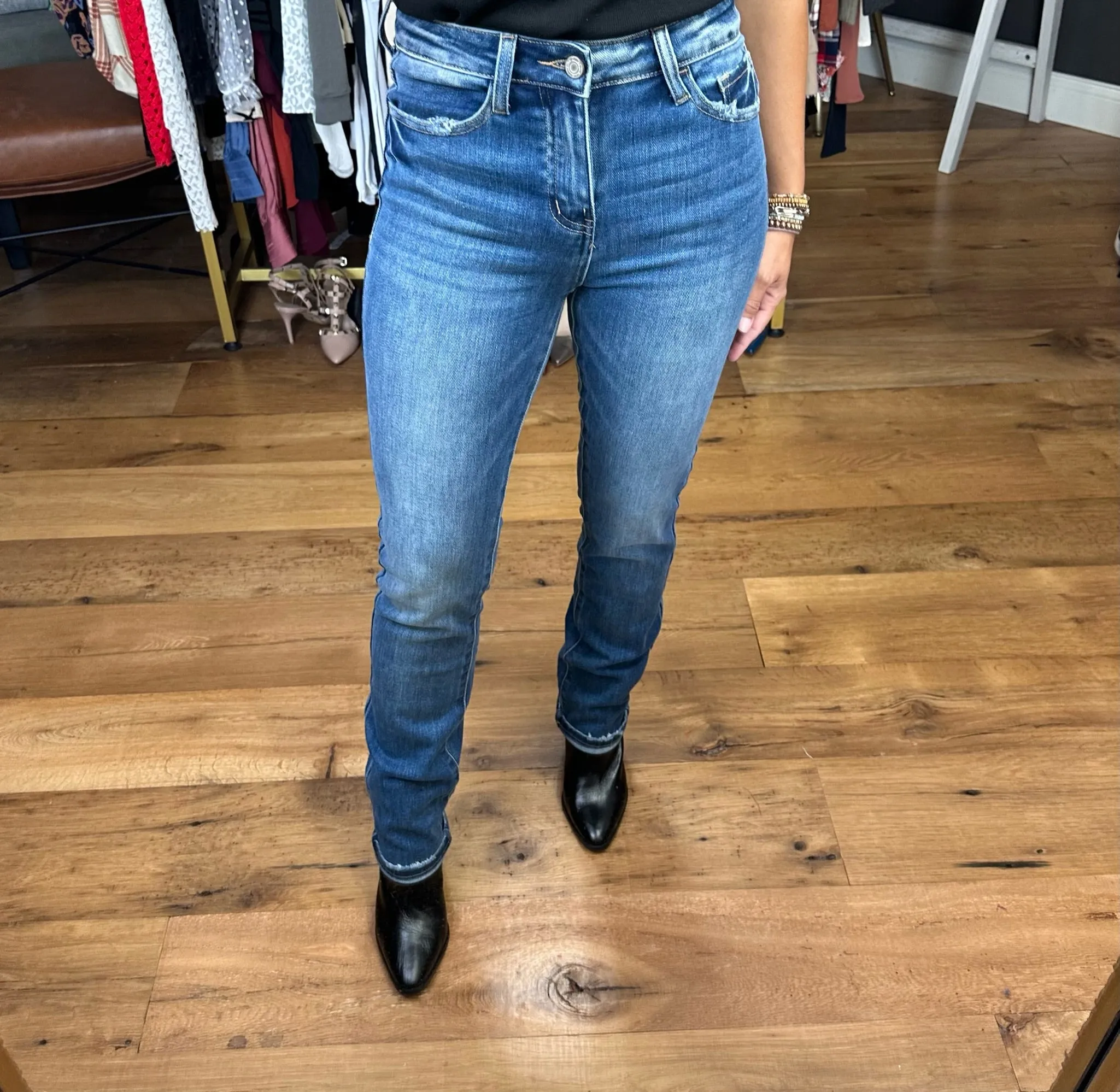 The Jeanne High-Rise Slim Straight Denim