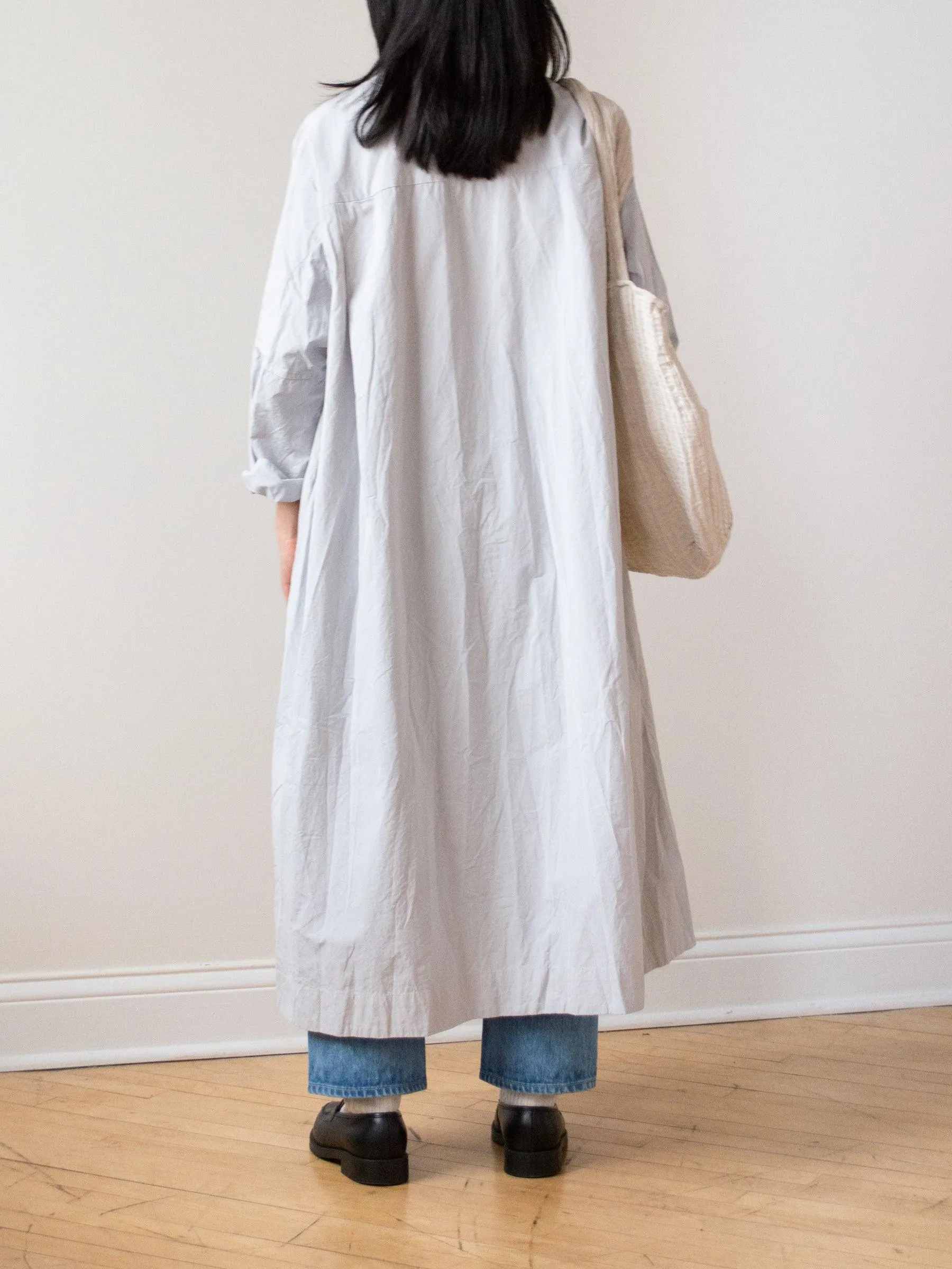 Typewriter Cotton Shirt Dress - Ash