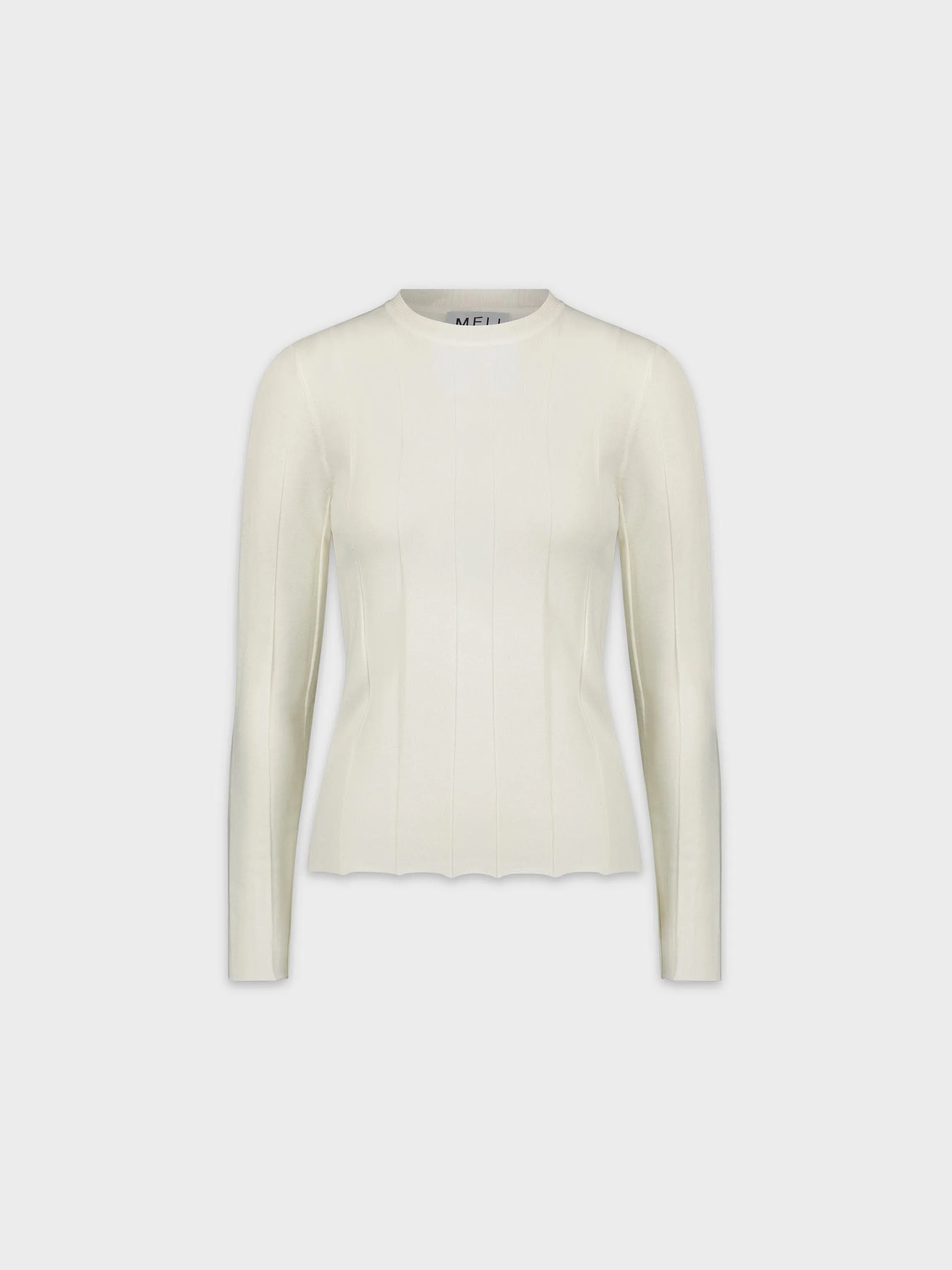 WIDE RIBBED SWEATER-IVORY