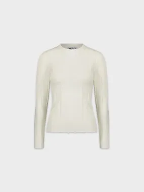 WIDE RIBBED SWEATER-IVORY