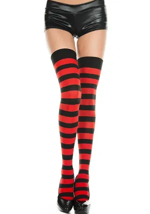 Wide Stripe [Black/Red] | THIGH HIGHS