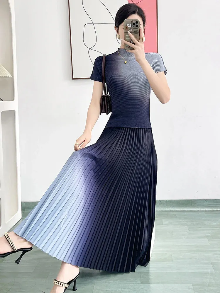 Women's Classy 2-Piece Ombre Skirt Matching Set