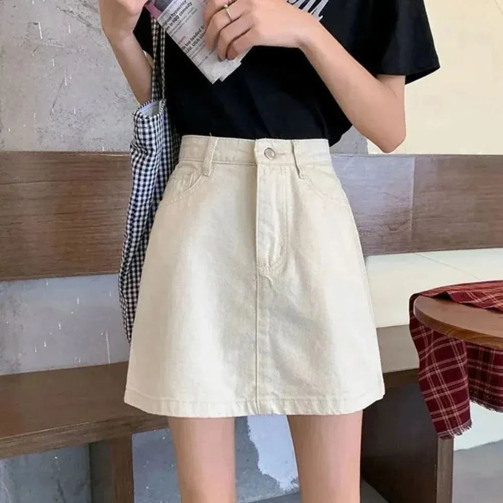 Womens High Waist Denim Skirt