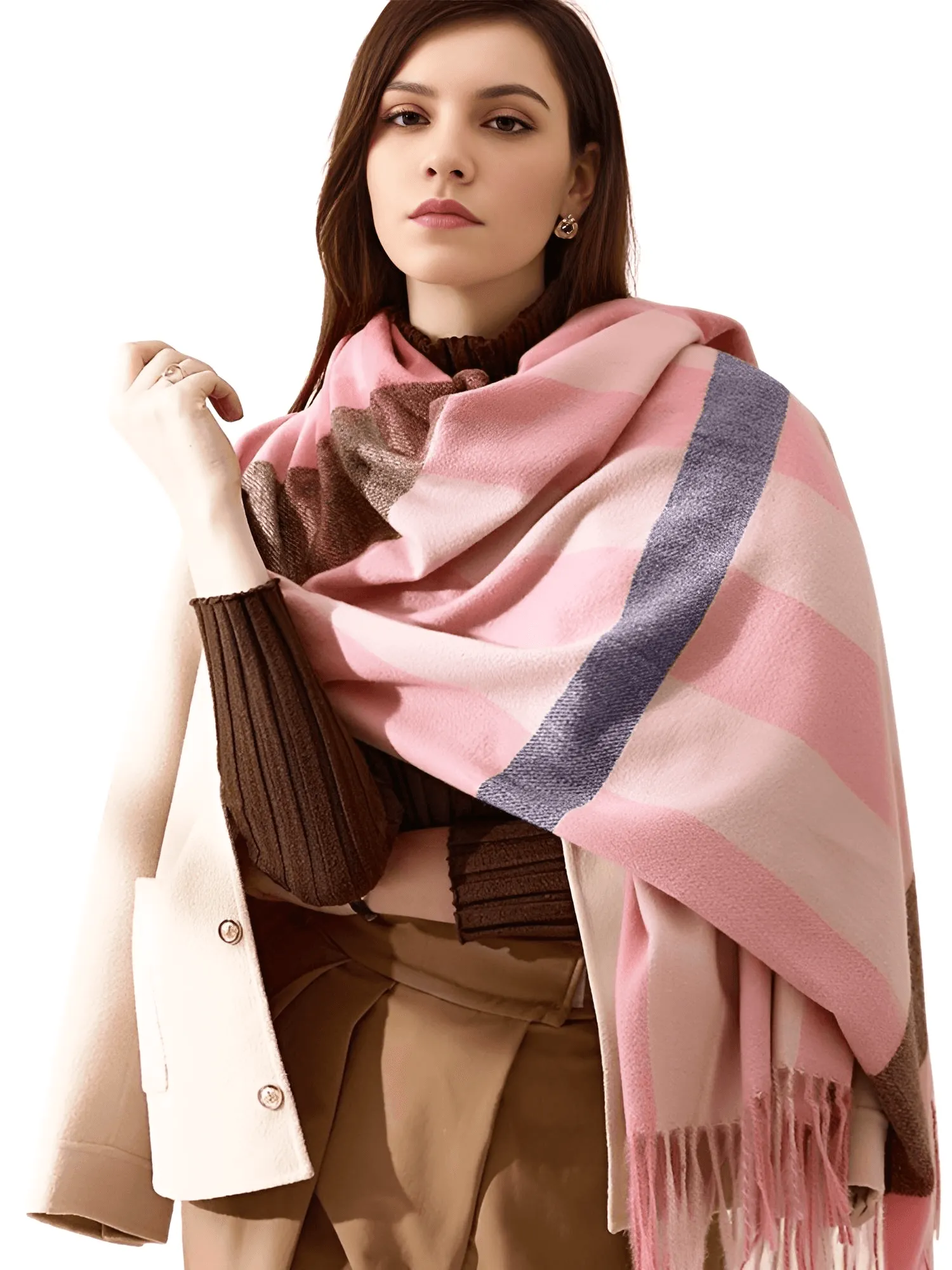 Women's Long Fashion Scarves With Tassels