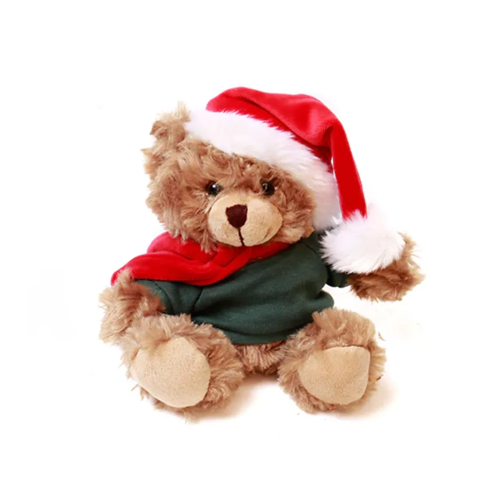 Xmas Mocha Bear with Personalized Shirt 6 Inches