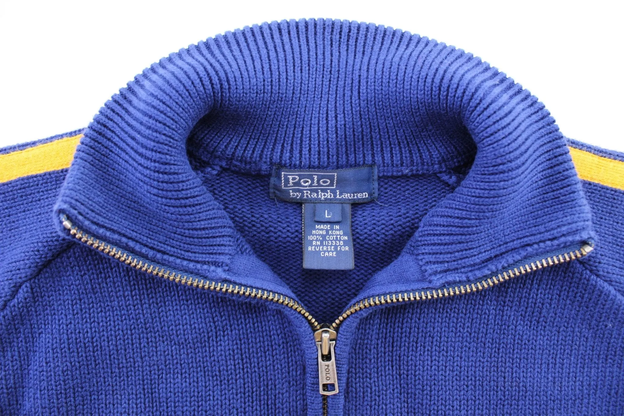 Youth Polo by Ralph Lauren Blue & Yellow Zip Up Sweater